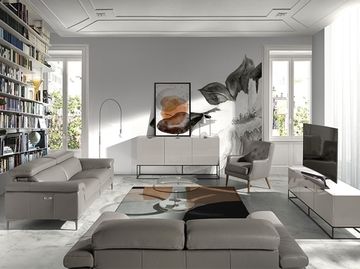 2-х местный диван 6121/5320-2P Angel Cerda с обивкой из кожи и механизмом relax