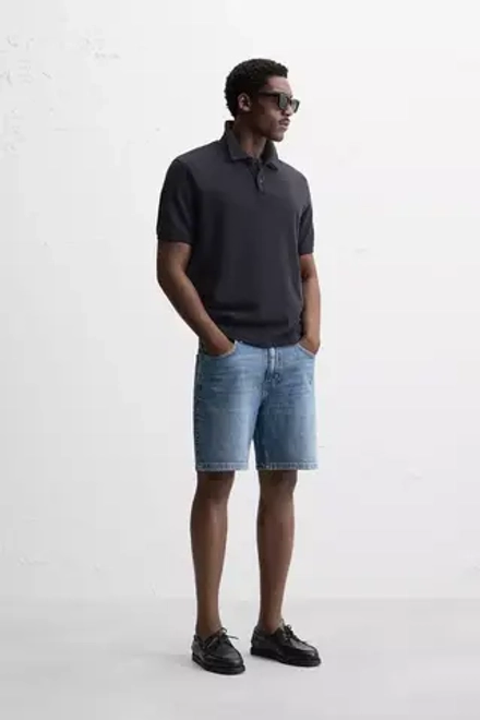 ZARA ДЖИНСОВЫЕ ШОРТЫ REGULAR FIT, ВЫЦВЕТШИЙ СИНИЙ