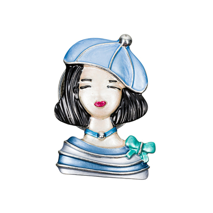 Брошь Shadore Девочка в берете XZ1479.21 BL/S