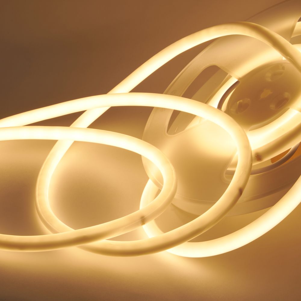 ULS-N40-2835-120LED-m-16mm-IP68-DC24V-10W-m-5M-3000K NEON SET01 Комплект светодиодной ленты для бань и саун. до +100С. катушка 5м. Теплый белый свет 3000К. Крепление в-к. TM Uniel