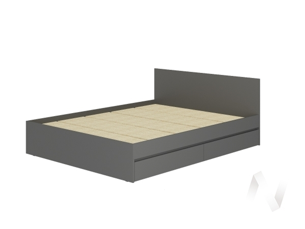 Кровать 1.6 КР-17 МС Симпл с основанием (графит)