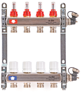 Коллекторы Uni-Fitt 450I из нерж. стали с расходомерами и термостатическим вентилями