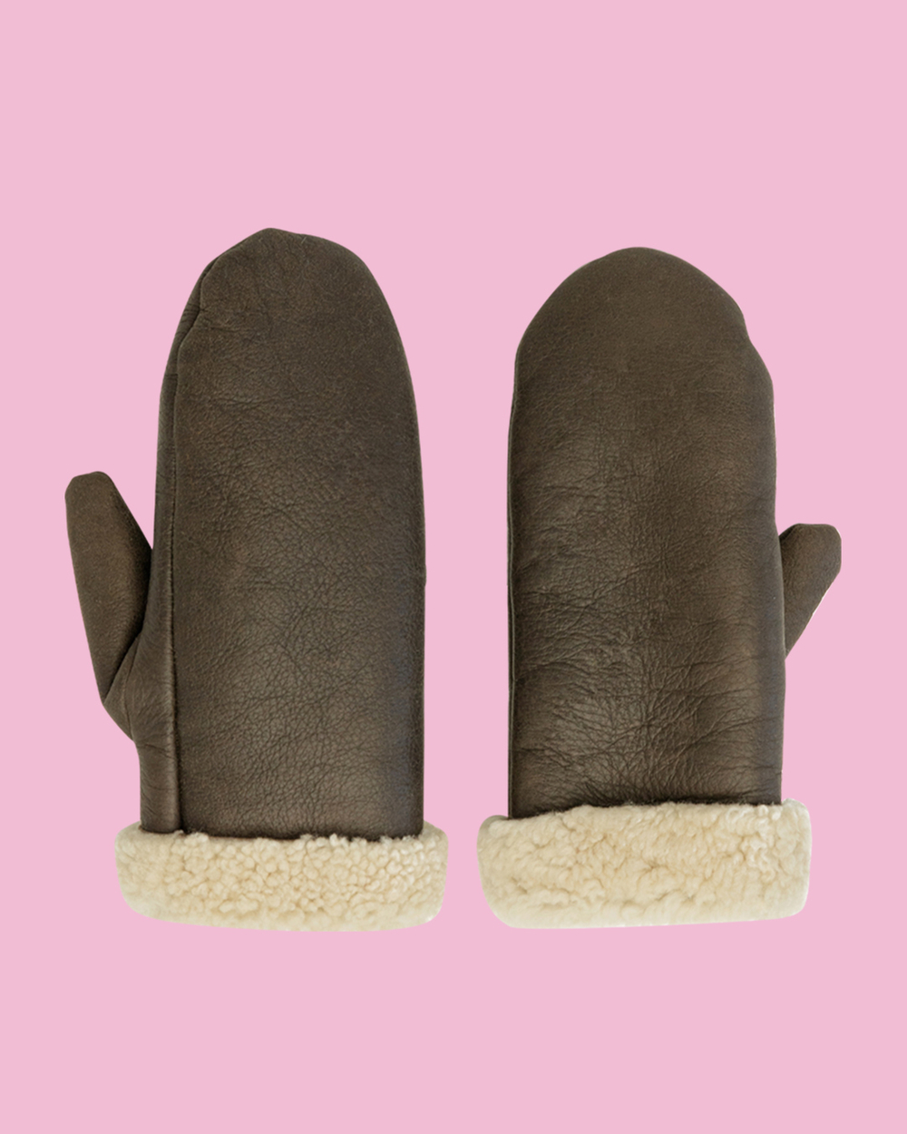 Рукавицы из коричневой овчины