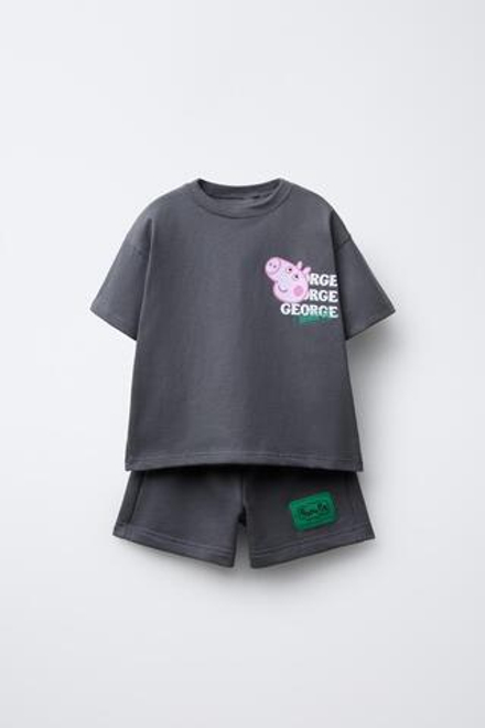 ZARA КОМПЛЕКТ ДЛЯ БЕГА С ПРИНТОМ GEORGE PEPPA PIG ™, СЕРЫЙ