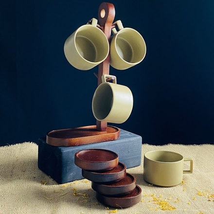 Lenardi 235-110 Чайный набор 8пр. 250мл на подставке TROPICAL в под.уп.(х12)Фарфор