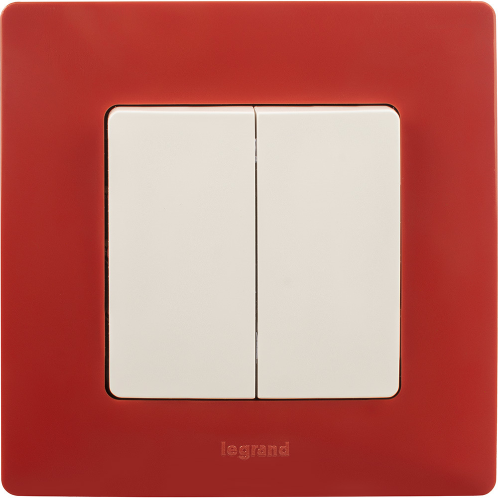 Выключатель 2х-клавишный 10А 250В белый ETIKA Legrand