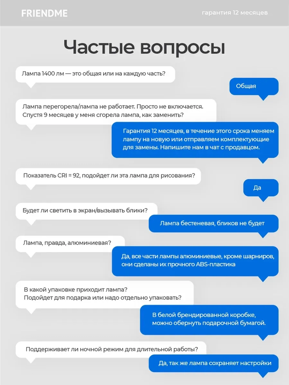 Светильник FRIENDME бестеневой настольный на струбцине светодиодный No. 15 белый с тройным источником света. Яркость - 1300 lum. 24W.