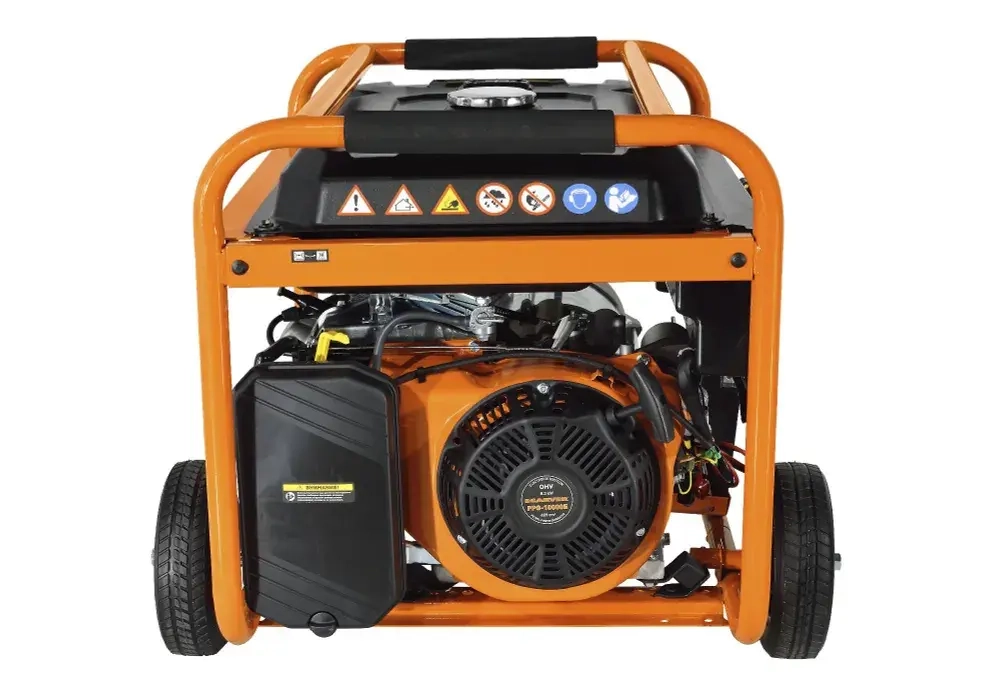 Генератор бензиновый CARVER PPG-10000Е (LT-192FВ, 8.0/8.3 кВт, 220В, бак 25л, эл.ст, медь) / бензогенератор / резервное питание