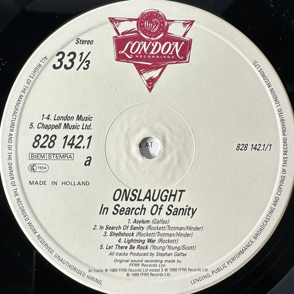 Onslaught – In Search Of Sanity (Голландия 1989г.)