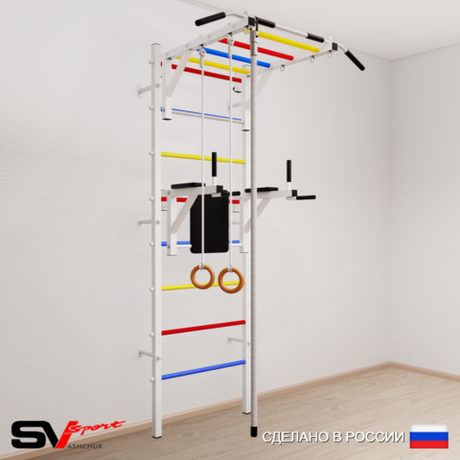 Шведская стенка Sv Sport усиленная 644 (Турник рукоход/Брусья/Канат/Кольца)