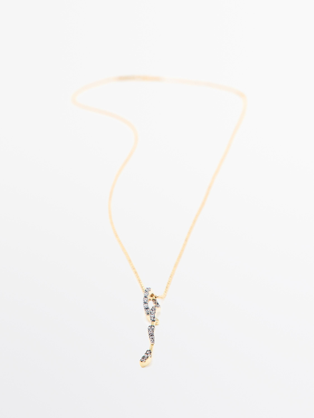 Massimo Dutti Подвеска со стразами, золотистый