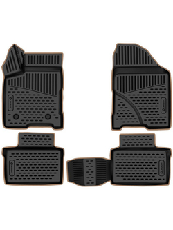 Коврики в салон для LADA (ВАЗ) Vesta (I Рест) 2022- 4шт. (бежевый кант, полиуретан) KANT.ELEMEN3DA6732121.BG