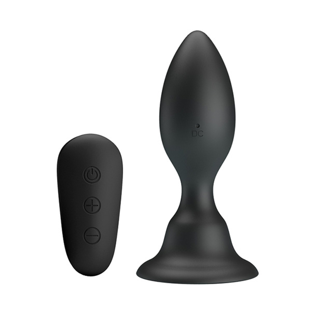 Черная анальная вибропробка 10,8см для ношения с пультом ДУ Mr.Play Vibrating Anal Plug Black BI-040076W-MR