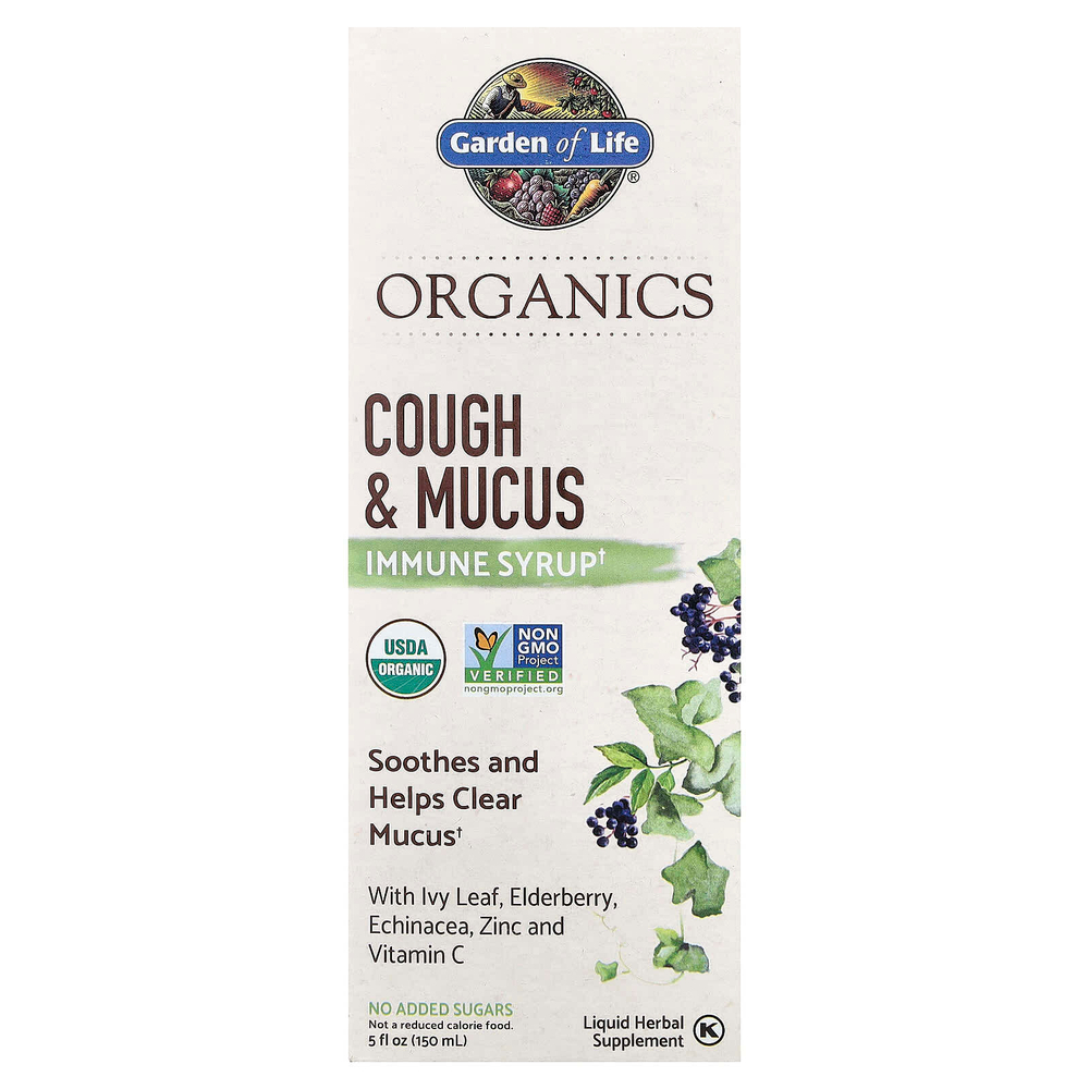 Garden of Life, MyKind Organics, иммунный сироп от кашля и слизи, 150 мл (5 жидк. унц.)