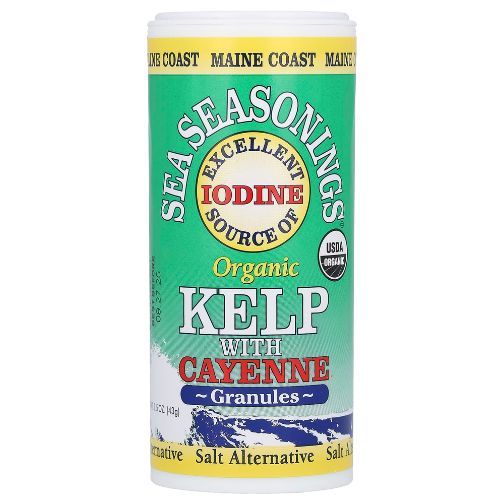 Maine Coast Sea Vegetables, Sea Seasonings, органические бурые водоросли с кайенским перцем, в гранулах, 43 г (1,5 унции)