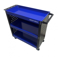 Инструментальная тележка GW-3ST3 BLUE (3 полки, с перфорацией, синяя, Great Wolf)