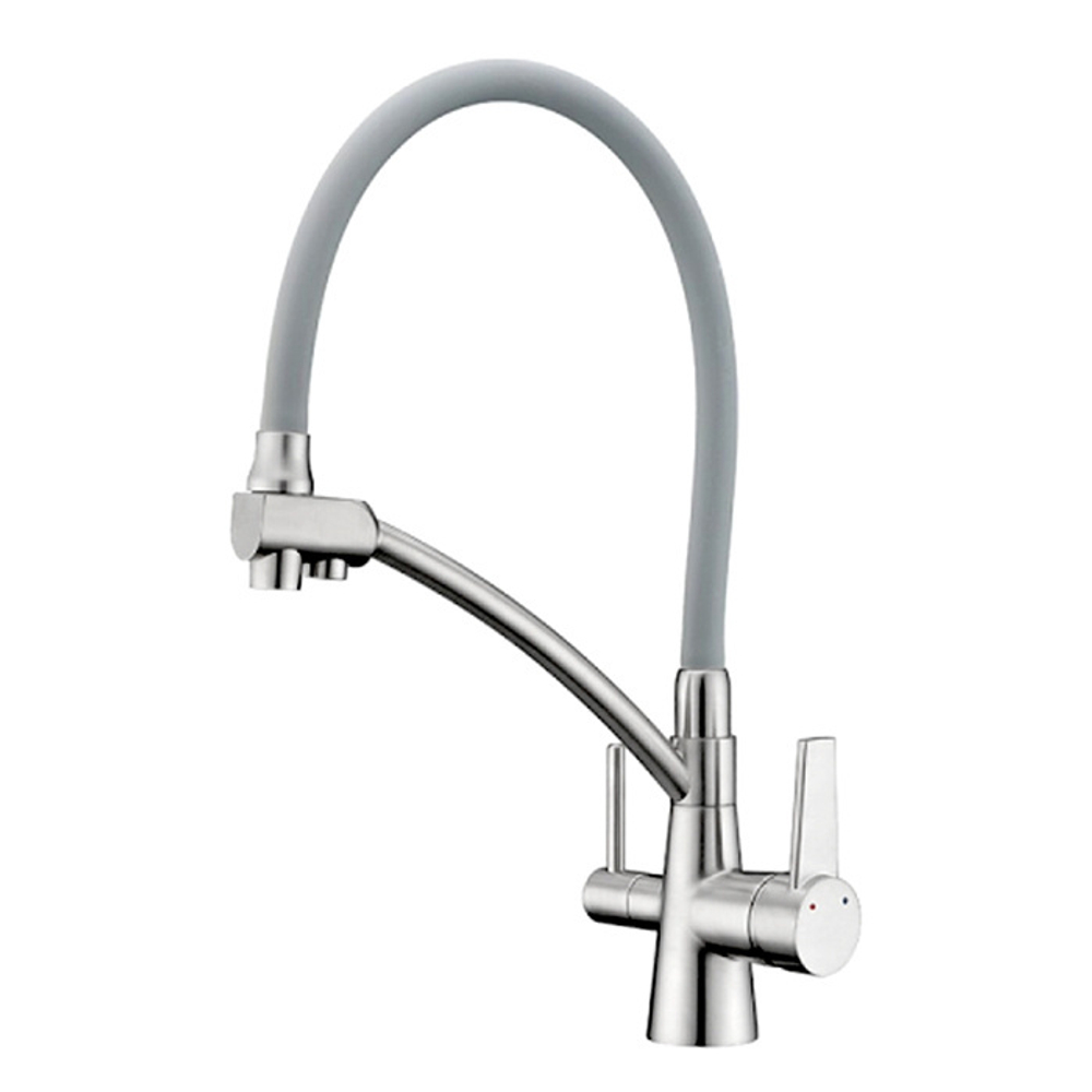 Смеситель для кухни GAPPO G4398-17 с подключением питьевого фильтра G4398-17 (хром-серый)