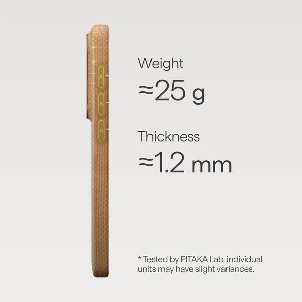 Чехол Pitaka Edge Case для Samsung S26, Золотой блик | Golden Glint