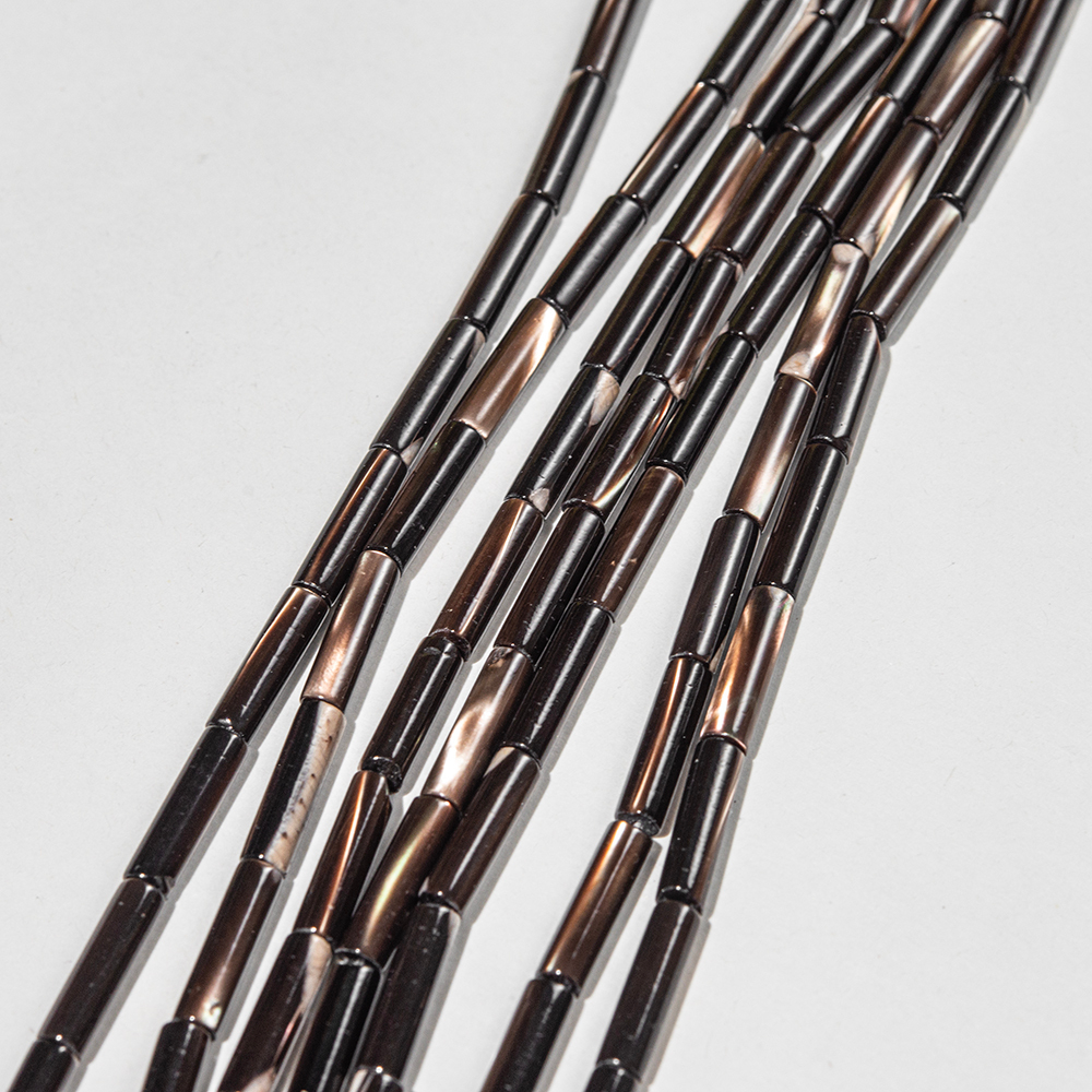 Перламутр морских ракушек, оттенок "Шоколадный", трубочки 4*14мм