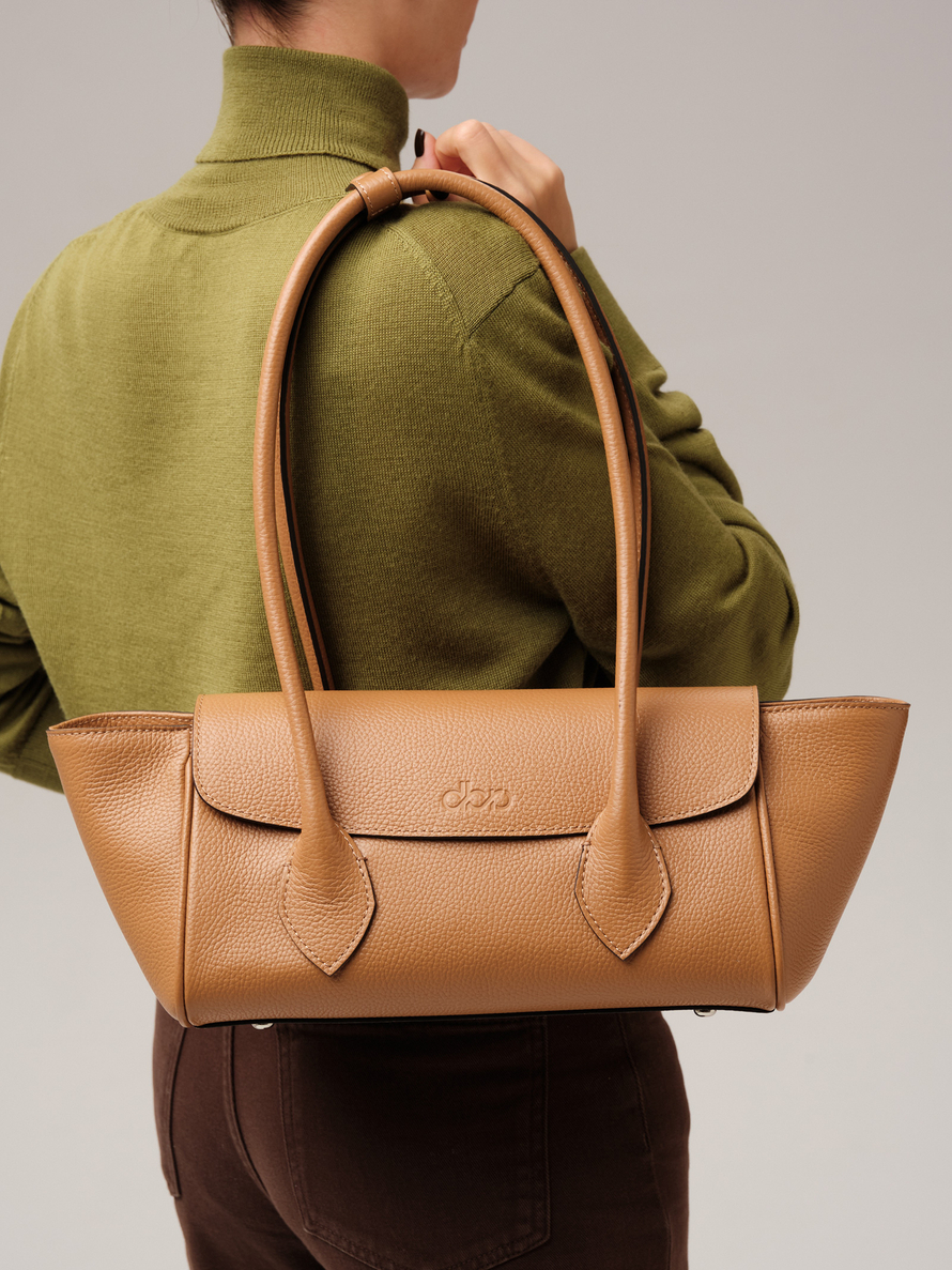 Кожаная сумка DBR 31341 оранжевый миндаль