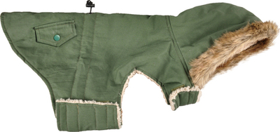 Попона с капюшоном LENNOX, A: 45 см B: 40-46 см C: 60-70 см, хлопок/флис/ПЭФ наполнитель, хаки, Flamingo