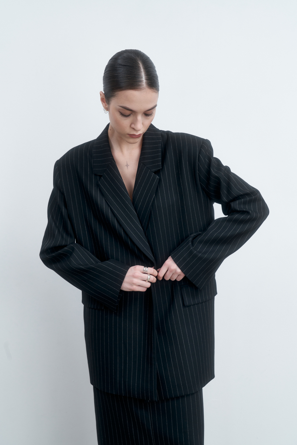 Жакет oversize в полоску