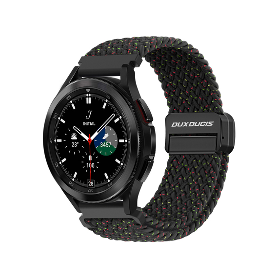 Эластичный ремешок черного цвета (Black Unity) от Dux Ducis для смарт часов Samsung Galaxy Watch 45 и 46мм (размер крепления 22мм), серия Strap (Mixture Pro Series)