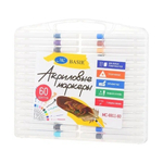 Маркер для скетчинга Basir, акриловый, трехгранные, белый корпус, 60 цветов