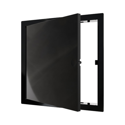 Люк ревизионный пластиковый нажимной  224*224 с  фланцем 200*200  L2020N Black EVECS