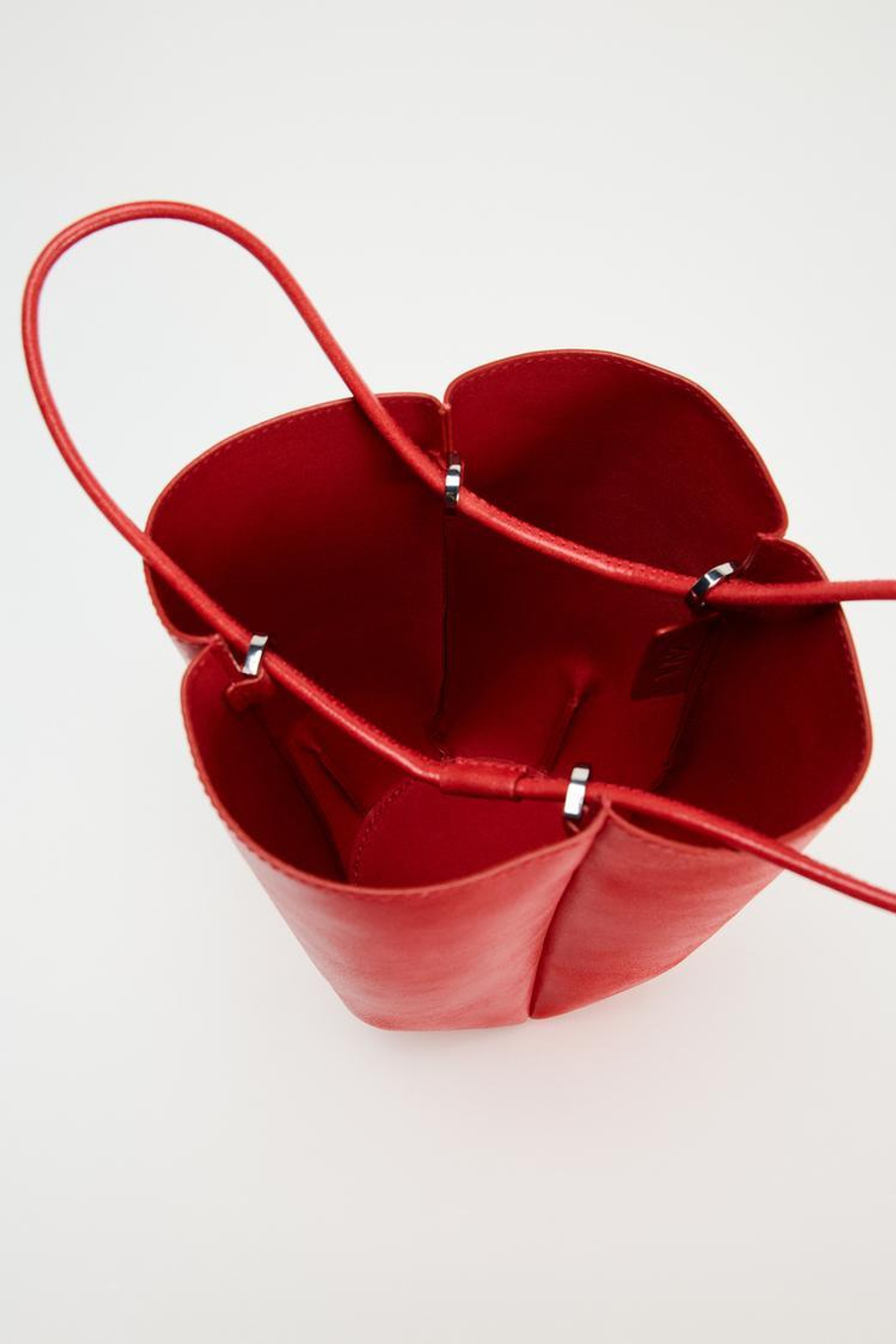 Zara red tote bag hot sale