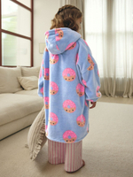 Толстовка флисовая удлиненная для девочки Next B71-630, Голубой, Розовый