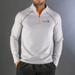 Мужское теннисное поло Endless Epic Long Sleeve Men - White, Grey