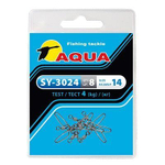 Карабин с вертлюгом для рыбалки AQUA SY-3024 №14 (упк. 8 шт.)