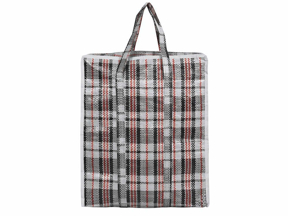 Сумка хозяйственная на молнии Клетка 40*35*15см