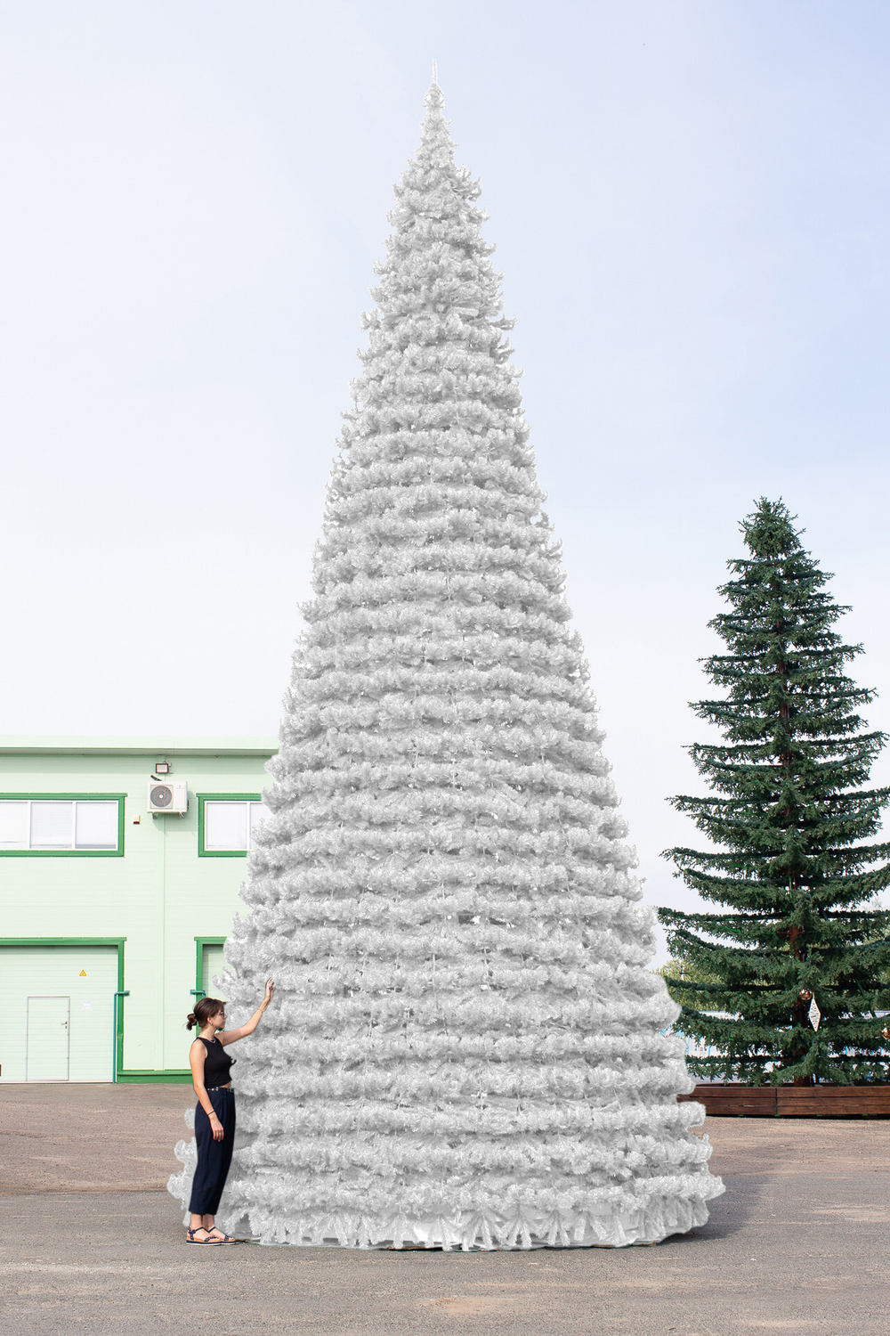 Уличная елка Испанская белая 10 м., каркасная, ПВХ, Green Trees (GT10ISPVCW)