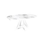 Стол круглый раскладной Orion (120+30+30), керамика глянцевая Calacatta