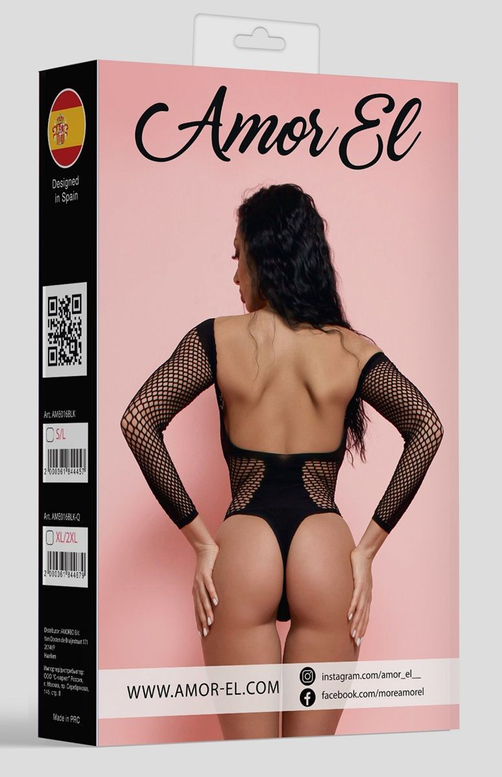 Сексуальное боди-сетка с рукавами (Размер: S-M-L) (Цвет: черный)