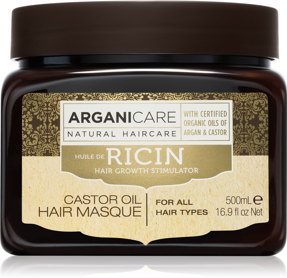 Arganicare Ricin Hair Growth Stimulator - укрепляющая маска для ослабленных волос со склонностью к выпадению для всех типов волос /   500  ml  / GTIN 3701120016021