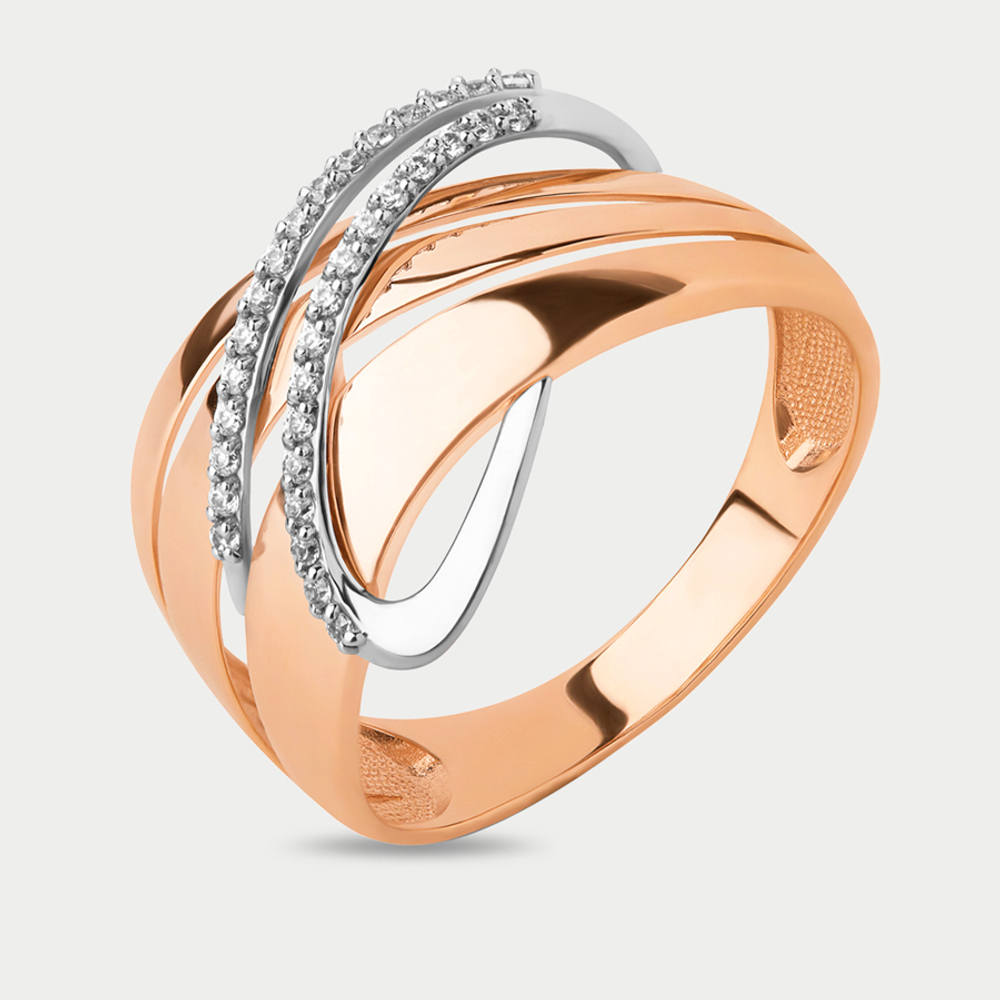 Женское кольцо из розового золота 585 пробы с фианитами (арт.023231-1102)