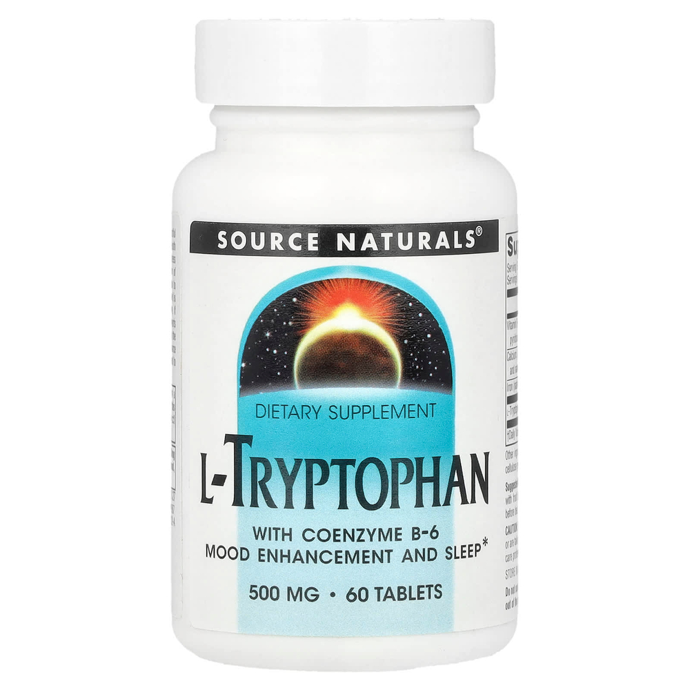 Source Naturals, L-триптофан с коэнзимом B6, 60 таблеток