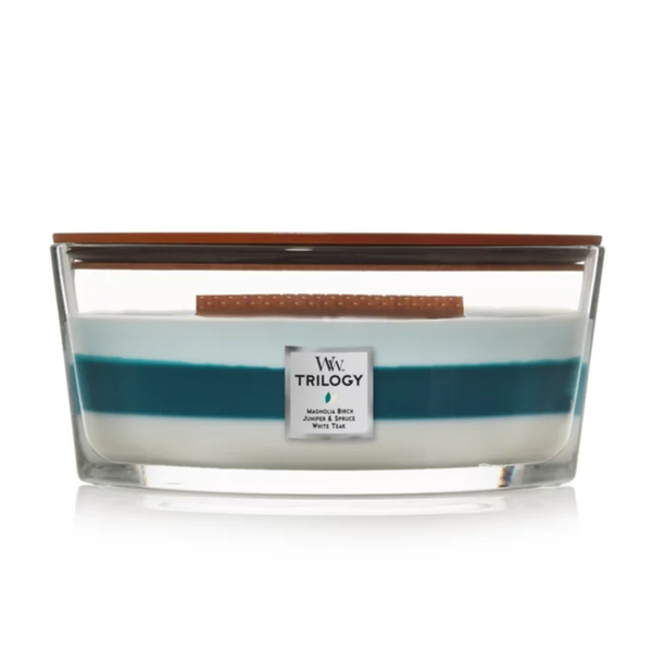 WoodWick Icy Woodland 453 g.- Свеча Трилогия Зимний лес