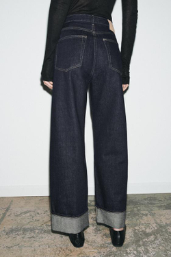 ZARA ДЖИНСЫ BAGGY СО СРЕДНЕЙ ПОСАДКОЙ — ZW COLLECTION, СИНИЙ