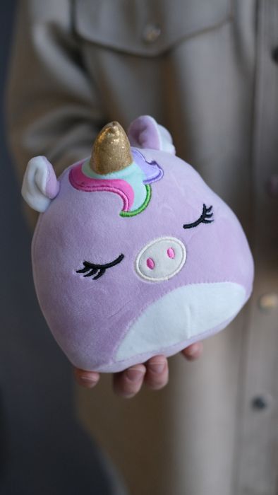 Игрушка Единорог фиолетовый и Котик серый