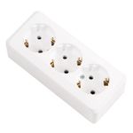 Schneider Electric ЭТЮД Белый Розетка 3-местная открытая установка с заземляющими контактами без шторок 16А, 250B PA16-011B