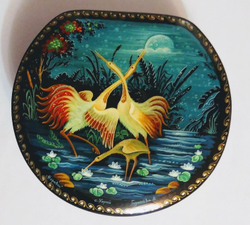 Шкатулка "Журавли" 10×10см
