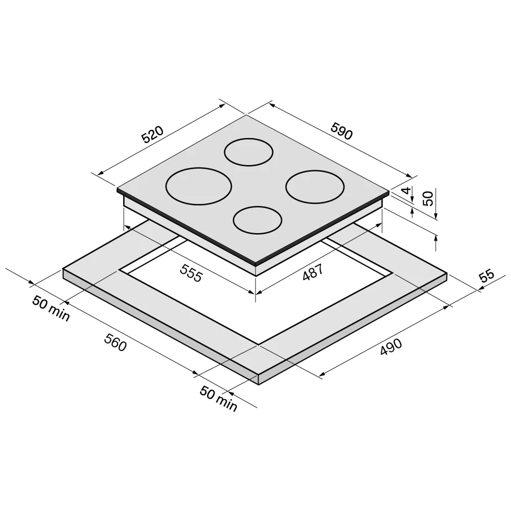 Электрическая варочная панель Krona Edel 60 BL TK