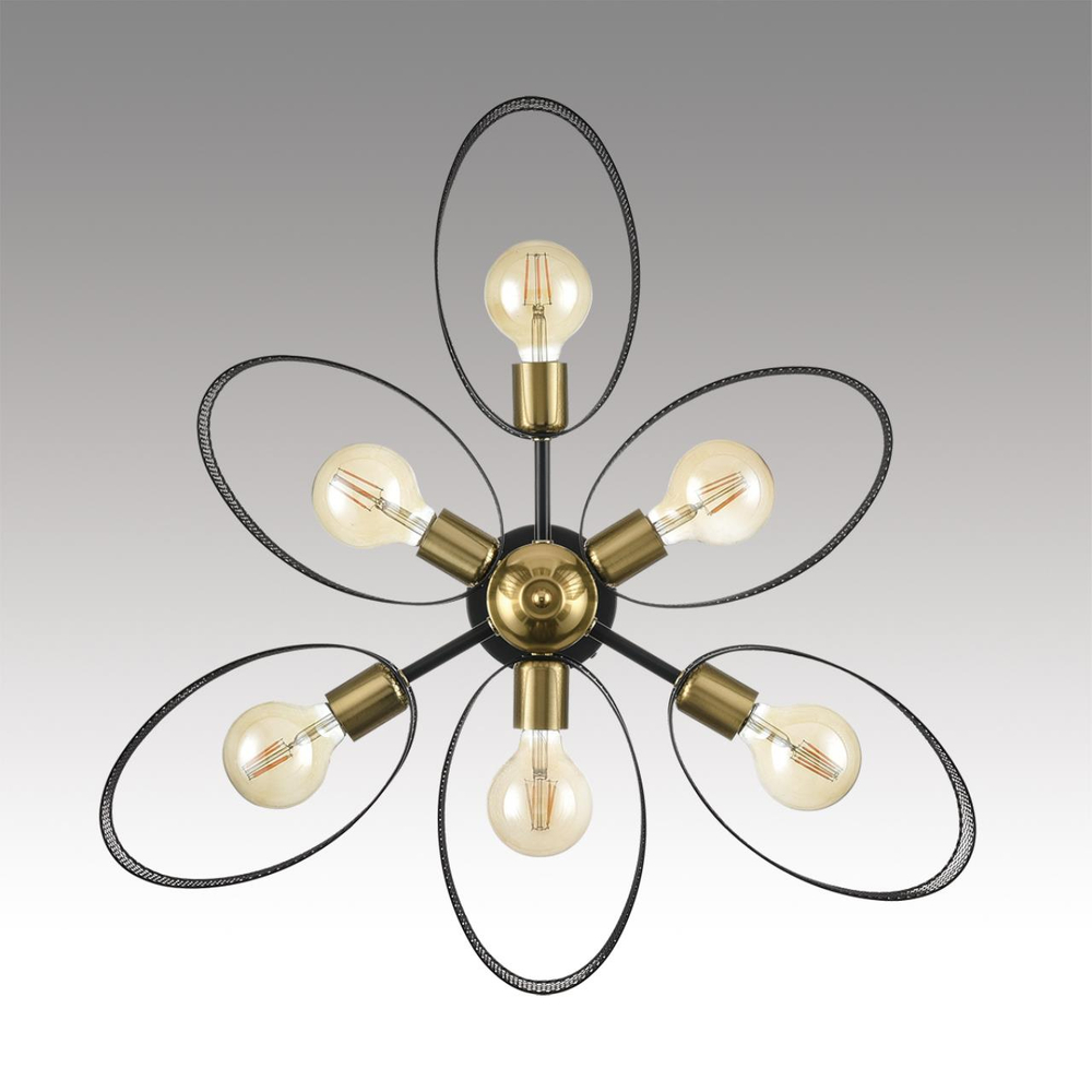 8153/6C COUNTY LN26 308 черный/медный, металл Потолочный светильник Е27 6*60W 220V VIVANA