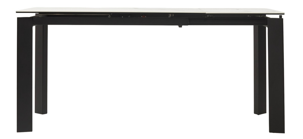 Стол CORNER 120 HIGH GLOSS STATUARIO керамика, стекло/ черный каркас, ®DISAUR