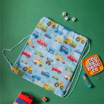 Мешок в садик 33х40, Машинки принт (голубой)