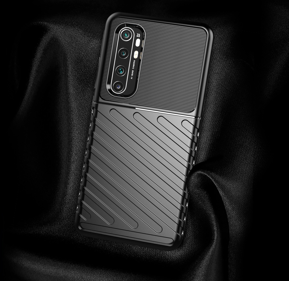 Противоударный чехол на Xiaomi Mi Note 10 Lite, черный цвет, серии Onyx от Caseport